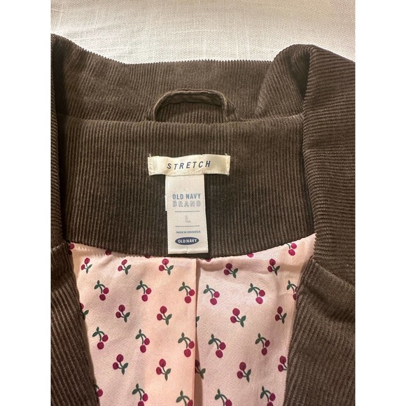 Old Navy Brown Stretch Corduroy Jacket with Cherry Lining-Large - Picture 4 of 16